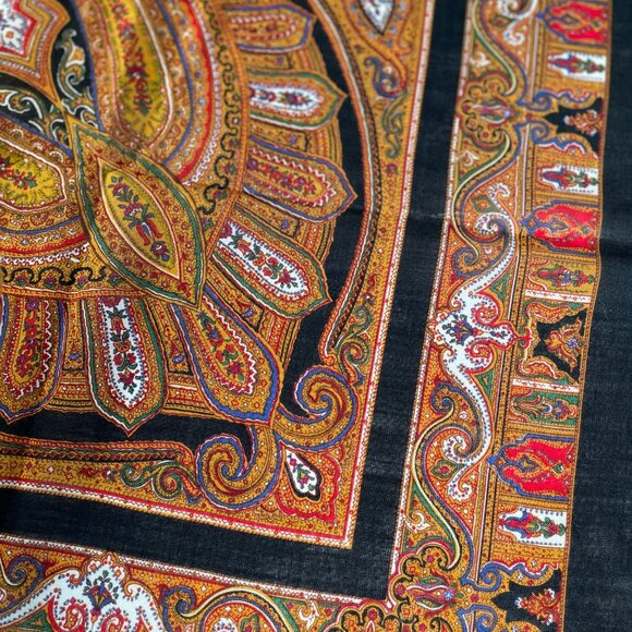 Vintage Yves Saint Laurent Wool & Silk Blanket Scarf Shawl Wrap - Picture 4 of 14